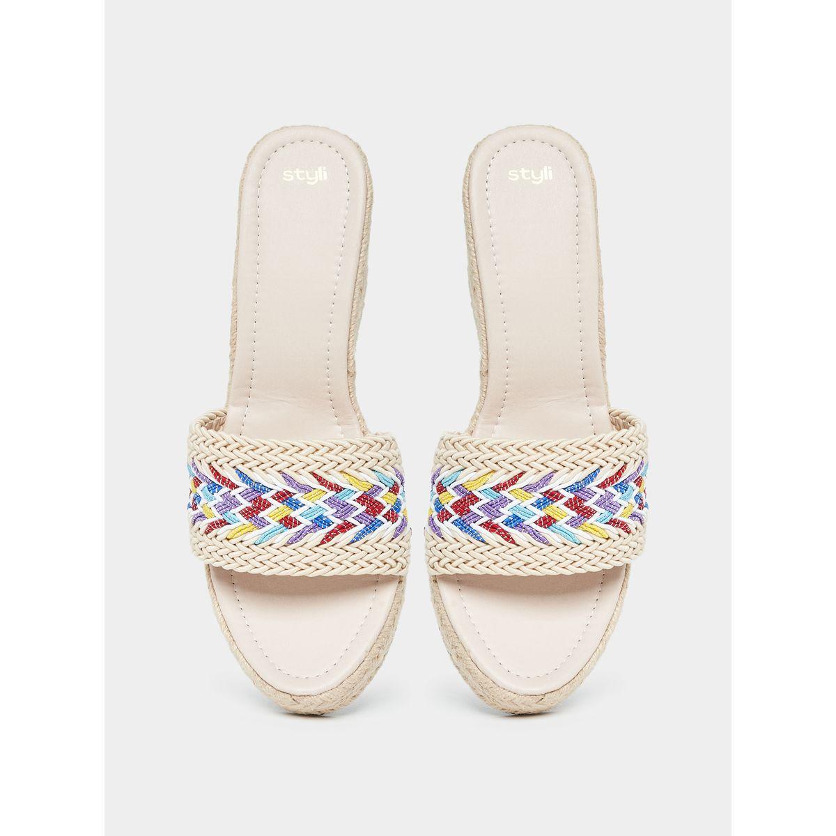 Styli Weave Strap Wedge Sandals-women-shoes-heels-image-6