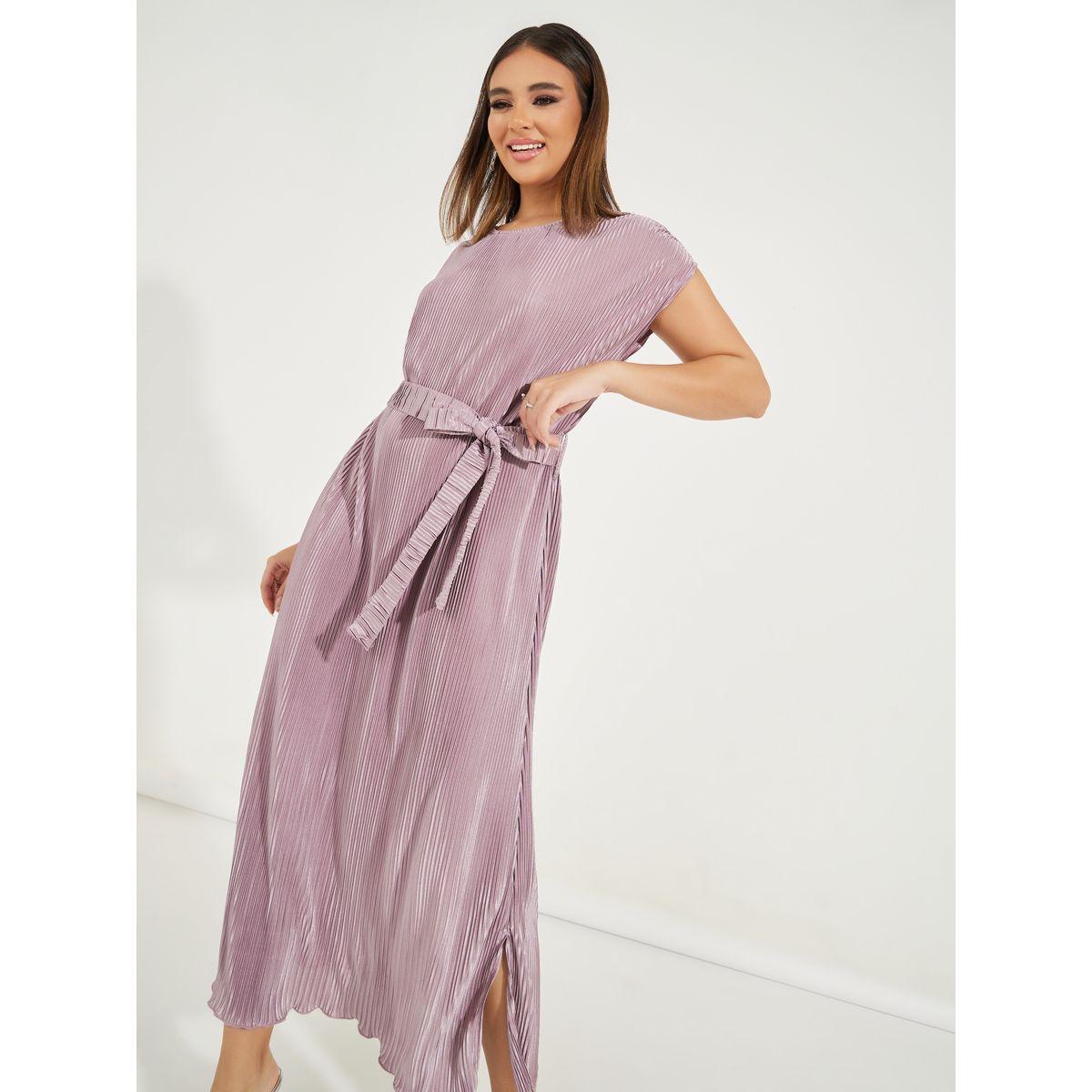 Styli Plisse Cap Sleeves Shift Midi Dress-women-clothing-dresses-image-5
