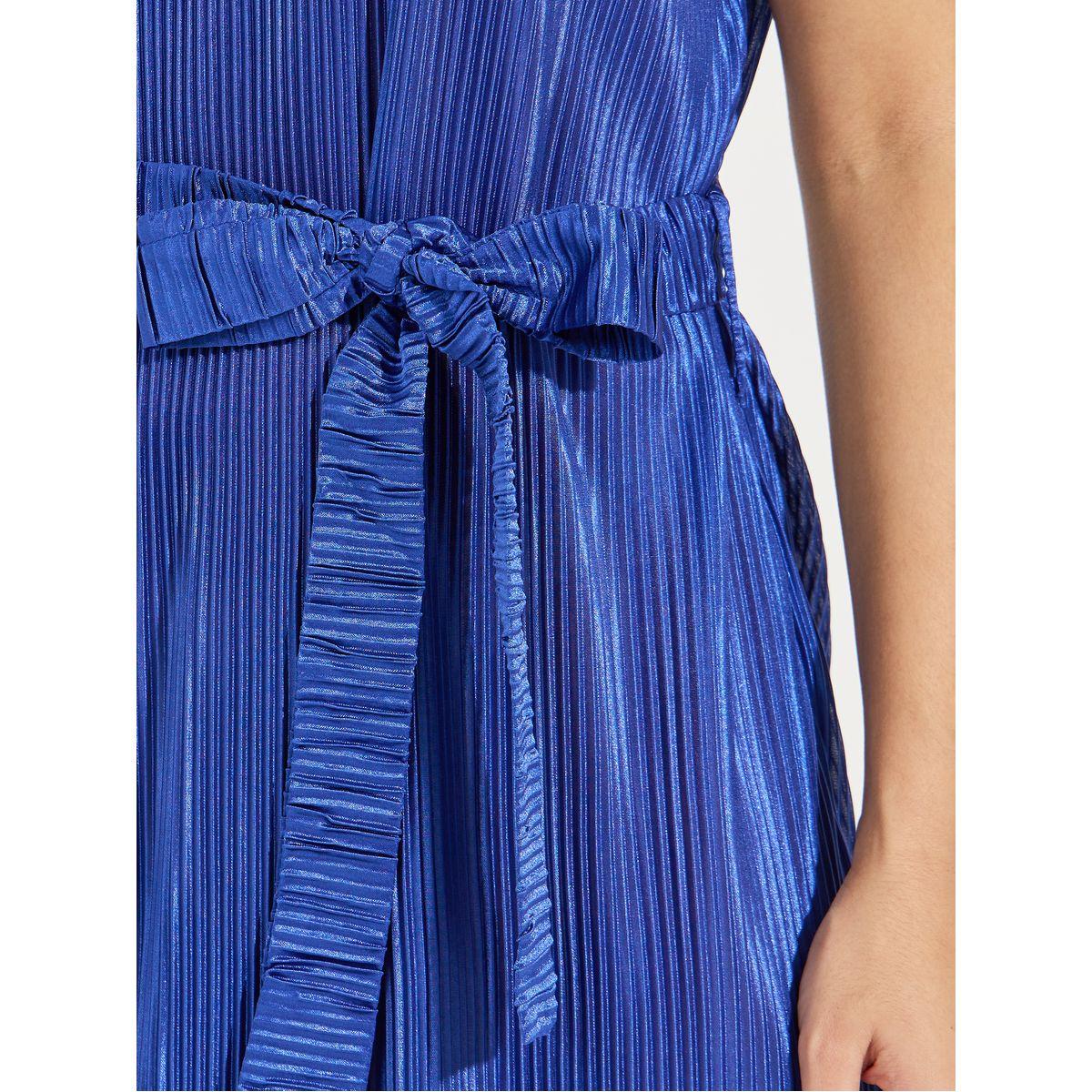 فستان ميدي بليسيه باكمام كاب-women-clothing-dresses-image-3
