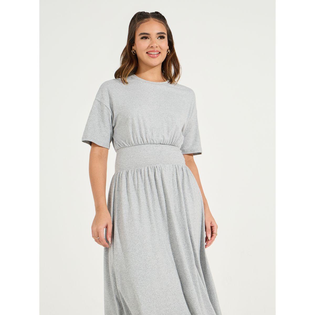 فستان ميدي سادة بحافة واسعة-women-clothing-dresses-image-2