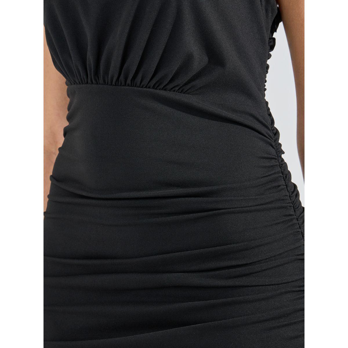 Styli One Shoulder Neck Gathered Bodycon Midi Dress-women-clothing-dresses-image-3