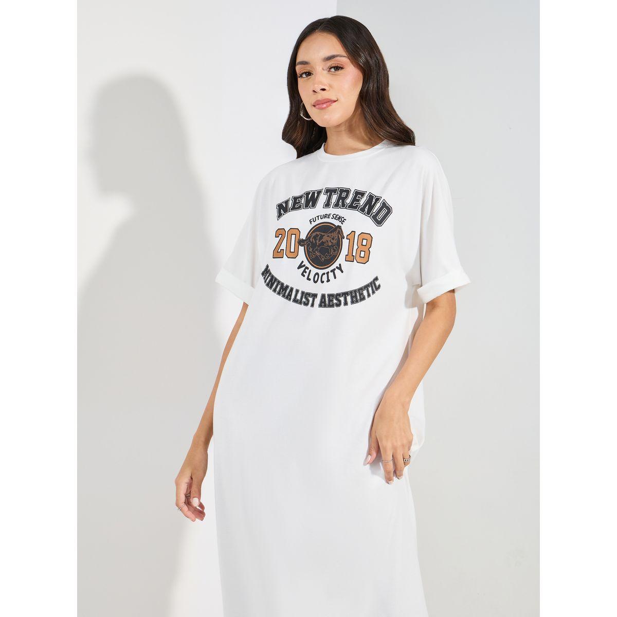 فستان ميدي بطبعة فارسيتي واكمام بتفاصيل للطي-women-clothing-dresses-image-2