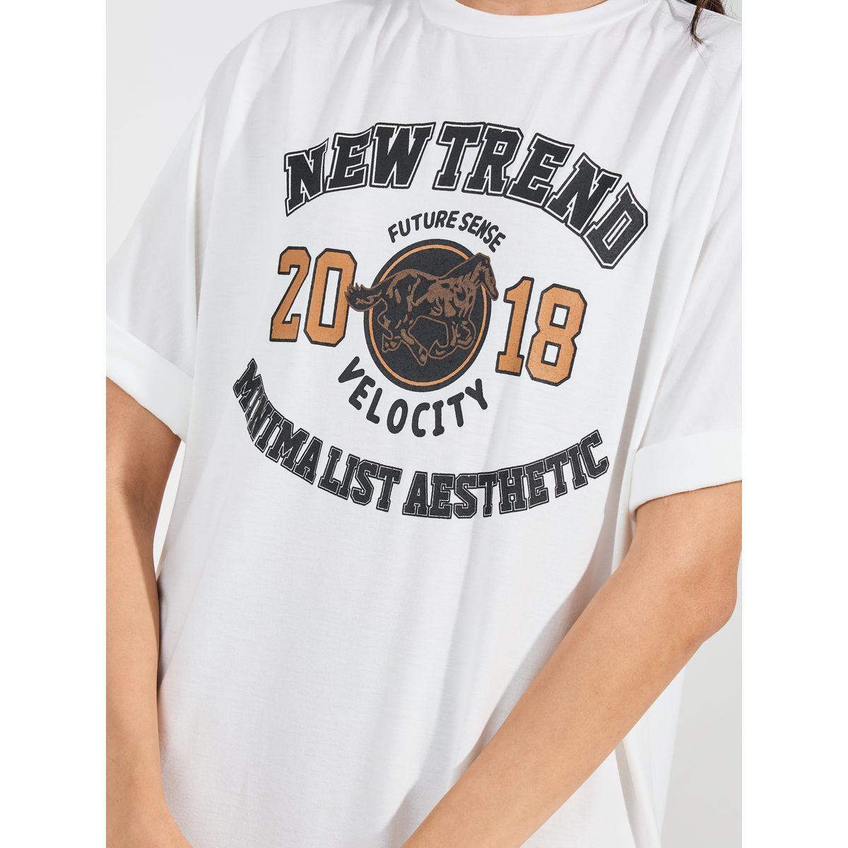 Styli Varsity Print T-Shirt Midi Dress with Turn-Up Sleeves-women-clothing-dresses-image-3