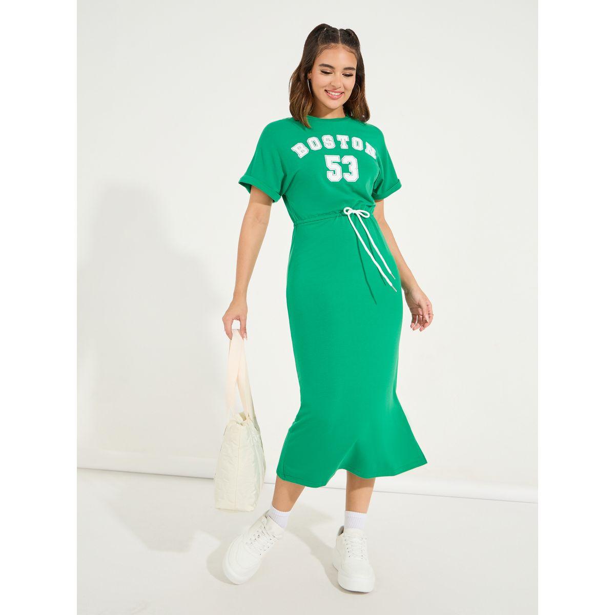 فستان ميدي بطبعة فارسيتي مع شق جانبي-women-clothing-dresses-image-1