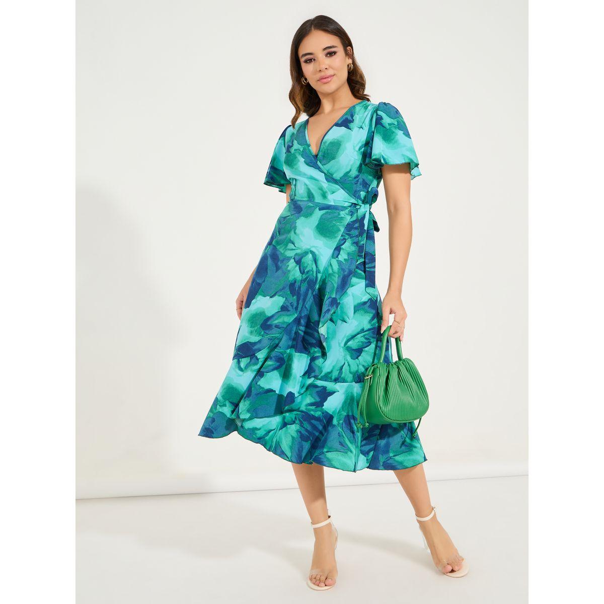 Styli Abstract Floral Print Wrap Midi Dress-women-clothing-dresses-image-1