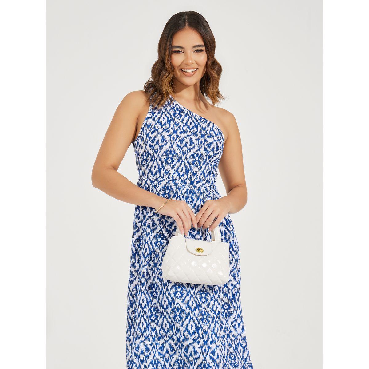 Styli Ikat Print One Shoulder Sleeve A-Line Maxi Dress-women-clothing-dresses-image-2