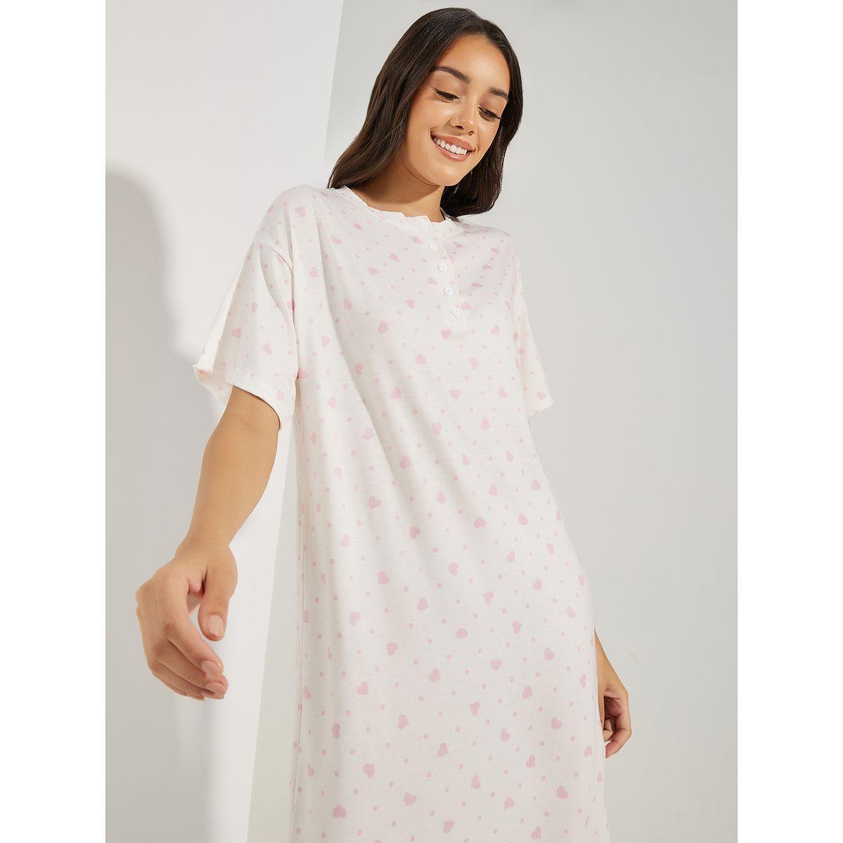 قميص نوم باكتاف منخفضة وازرار غلق-women-clothing-nightwear-nighties-image-2