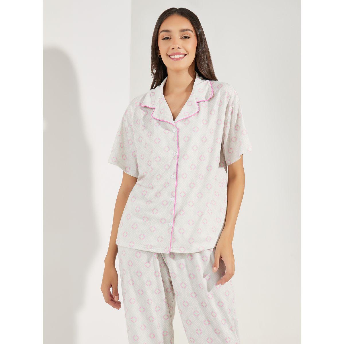 طقم من بنطال بيجاما مع بلوزة باكتاف منخفضة-women-clothing-nightwear-pyjamas-longsets-image-2