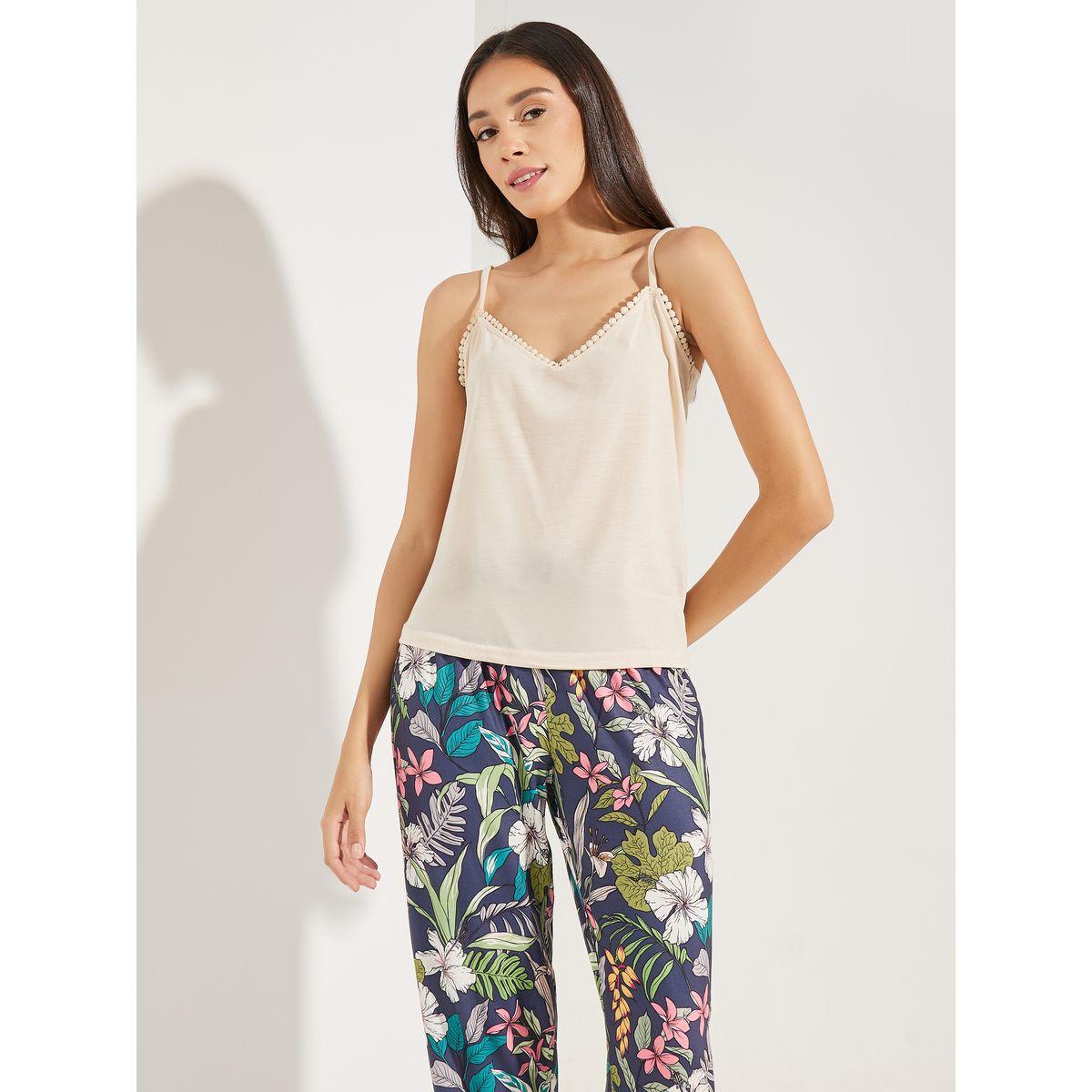 Styli Unwind Lace Trim Cami & Floral Cuff Pyjama Set-women-clothing-nightwear-pyjamas-longsets-image-3