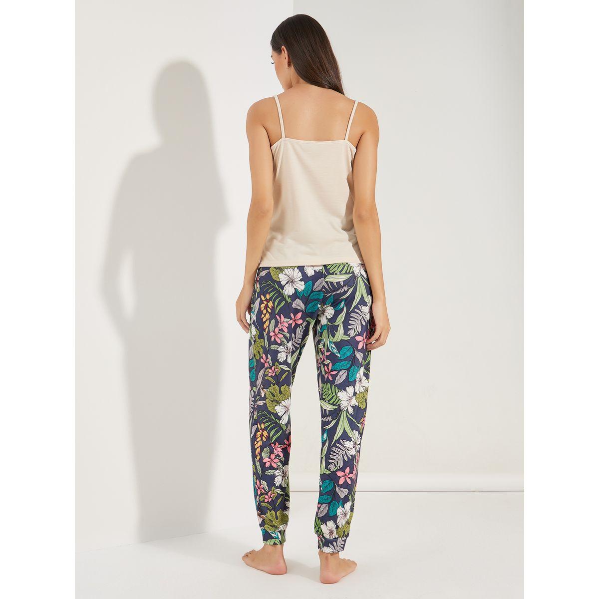 Styli Unwind Lace Trim Cami & Floral Cuff Pyjama Set-women-clothing-nightwear-pyjamas-longsets-image-5