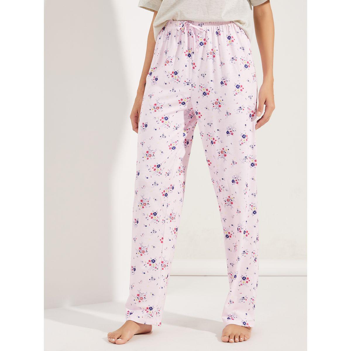 طقم من بنطال بيجاما مع تيشيرت سادة-women-clothing-nightwear-pyjamas-longsets-image-6