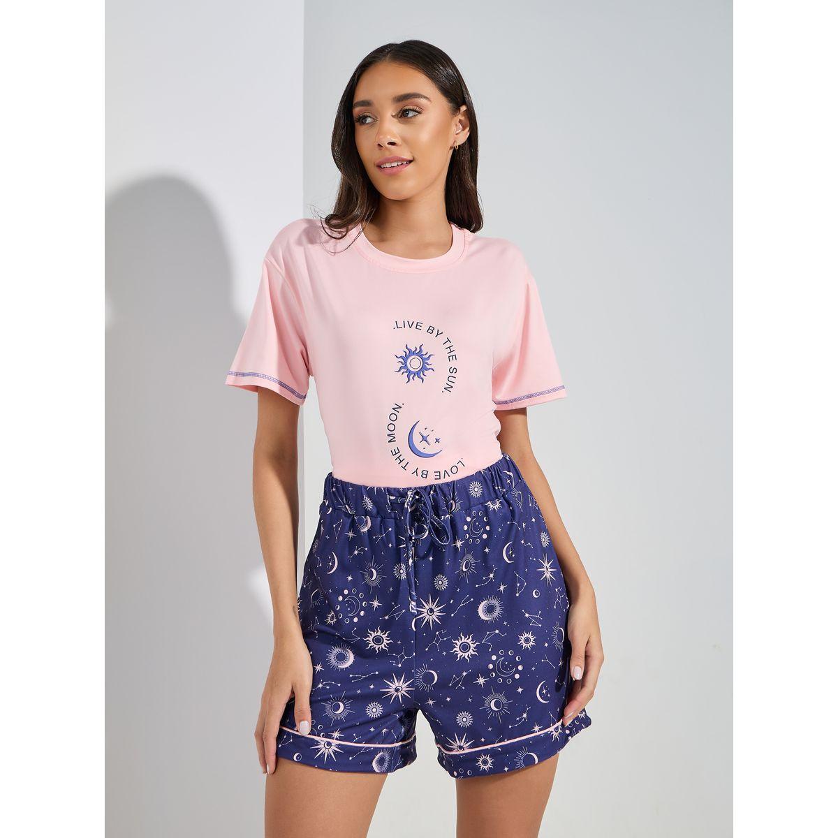 مجموعة من شورت وتيشيرت باكتاف منخفضة-women-clothing-nightwear-pyjamas-shortsets-image-5