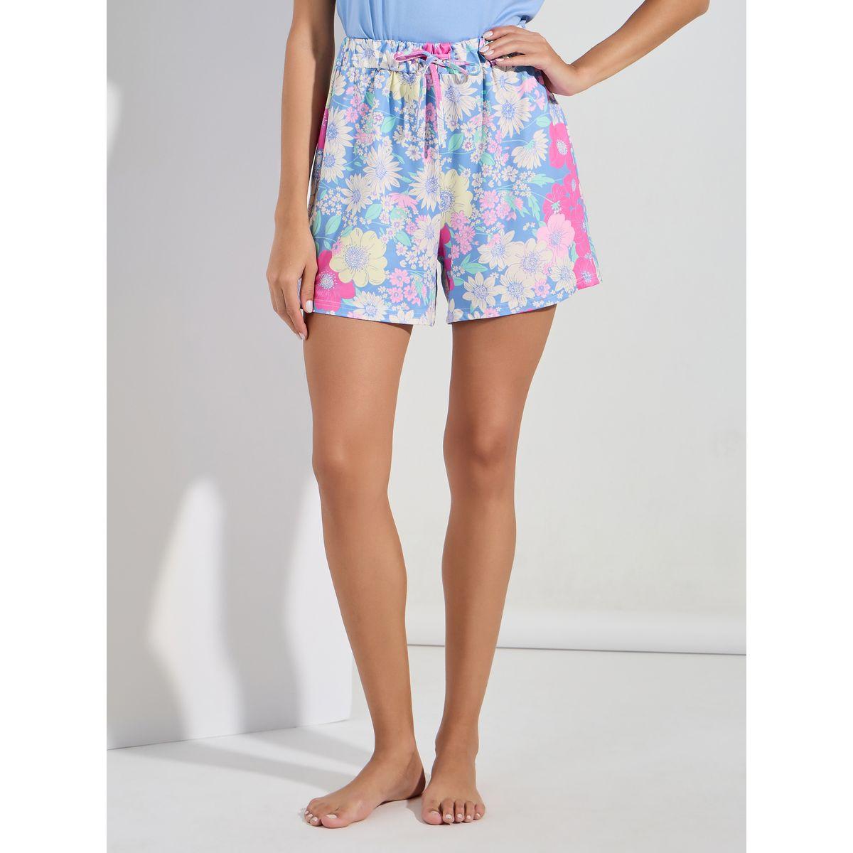 مجموعة من شورت بطبعة زهور وتيشيرت باكتاف منخفضة-women-clothing-nightwear-pyjamas-shortsets-image-4