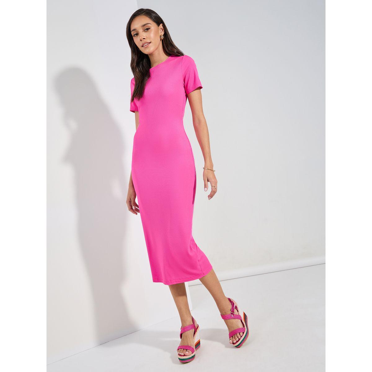 Styli Round Neck Ribbed Bodycon Midi Dress-women-clothing-dresses-image-1