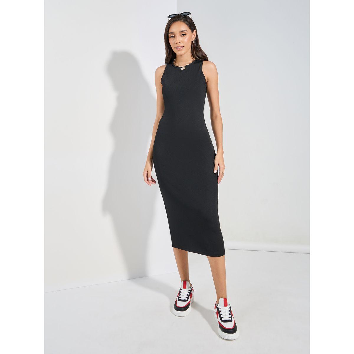 Styli Round Neck Ribbed Bodycon Midi Dress-women-clothing-dresses-image-2