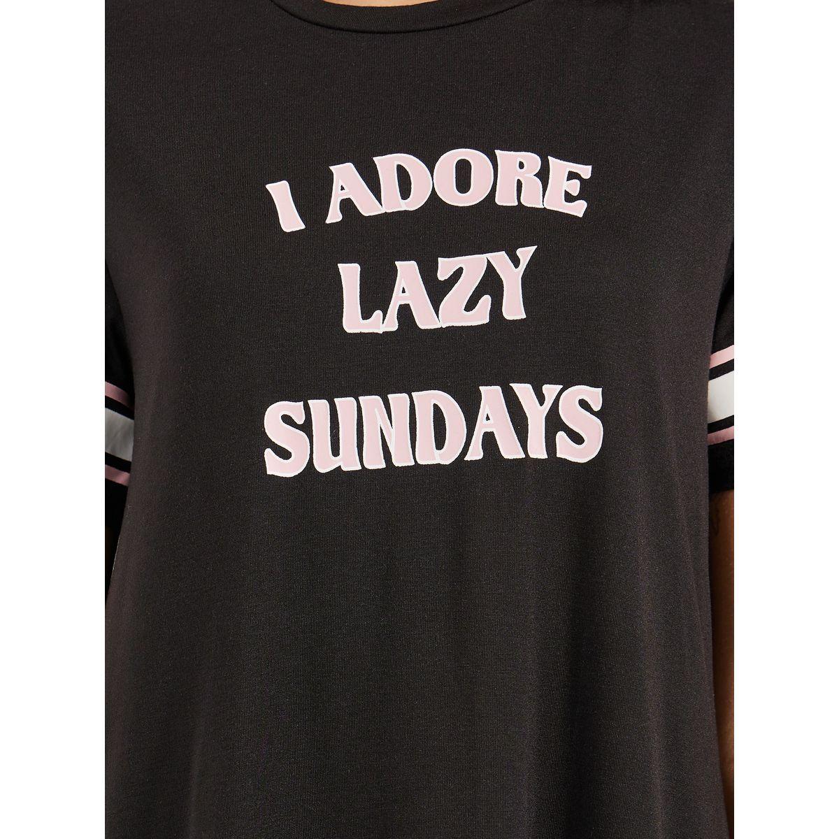 Styli Unwind Lazy Sundays Stripe Sleeve Ruffle Hem Sleep T-Shirt Dress-women-clothing-nightwear-nighties-image-4