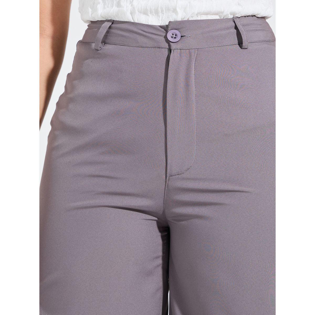 بنطال سادة بارجل مستقيمة مع فتحات حزام-women-clothing-bottoms-trousers-image-3