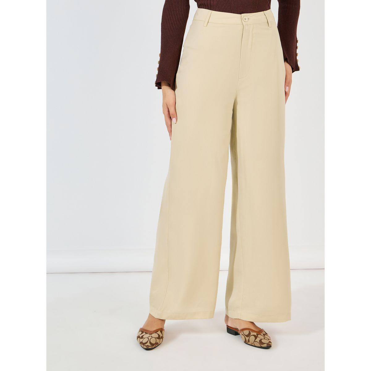 بنطال سادة بأرجل مستقيمة وفتحات حزام-women-clothing-bottoms-trousers-image-3