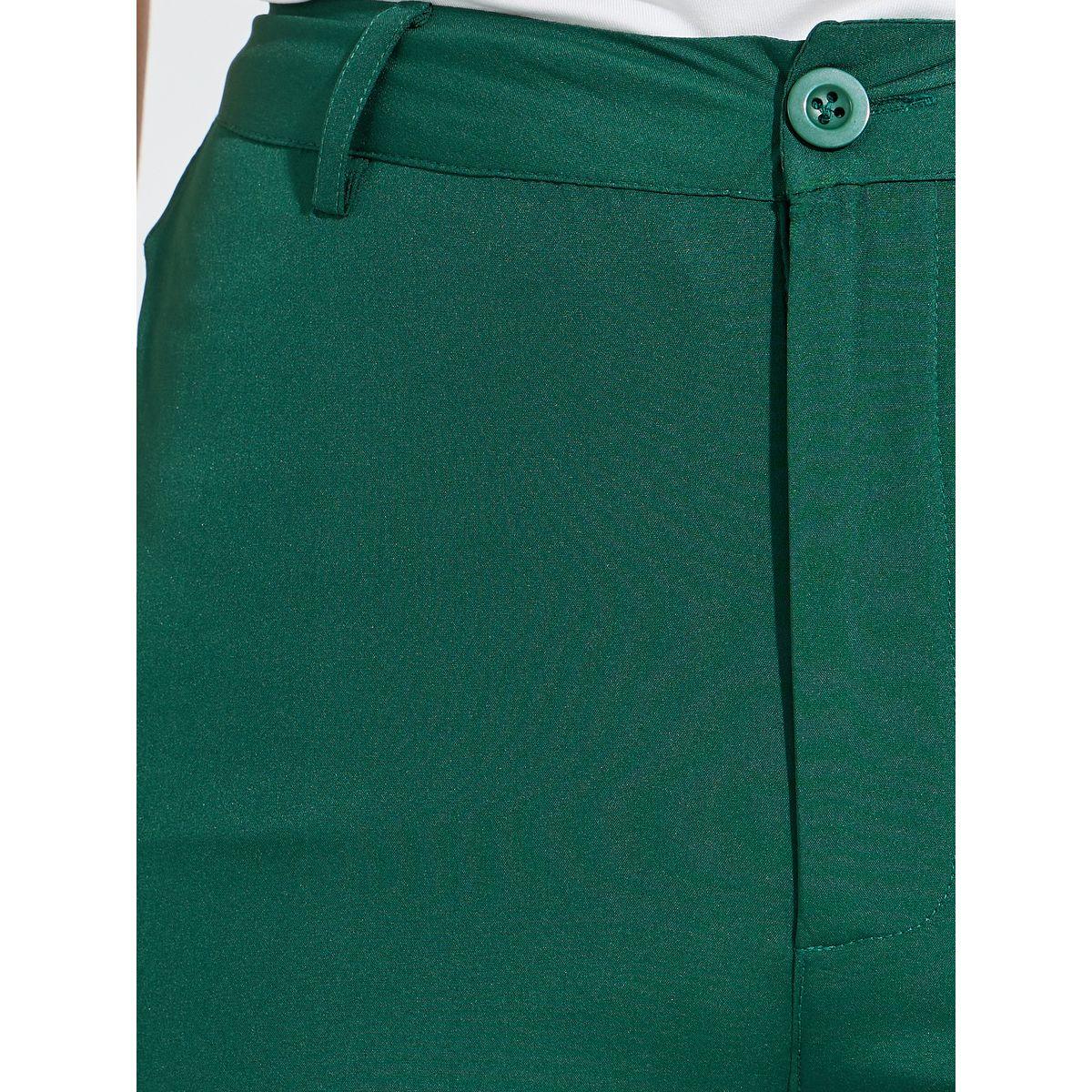 Styli Solid Straight Leg Pants with Belt Loops-women-clothing-bottoms-trousers-image-3