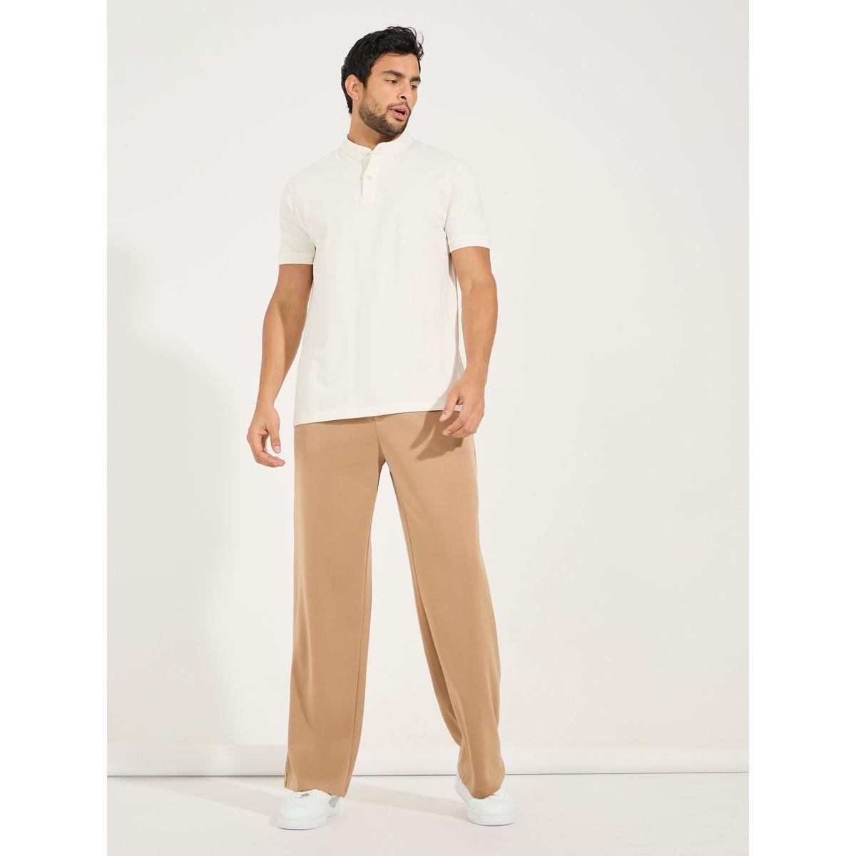 بنطال محبوك بقصة مريحة وتفاصيل كسرات-men-clothing-bottoms-trousersandchinos-trousers-image-2