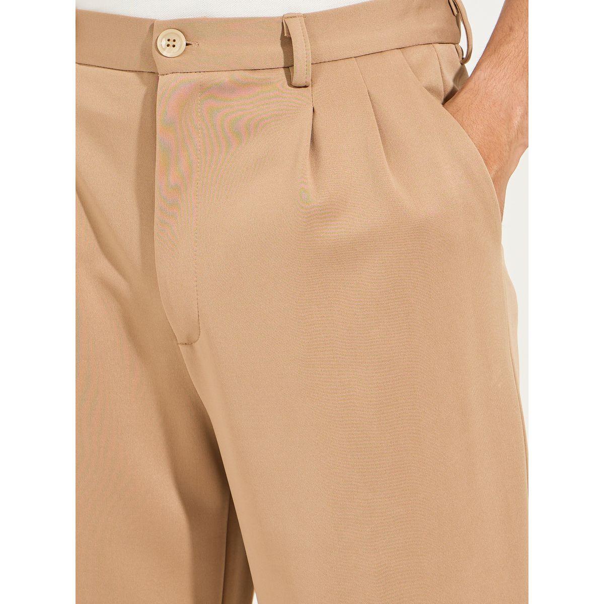 بنطال محبوك بقصة مريحة وتفاصيل كسرات-men-clothing-bottoms-trousersandchinos-trousers-image-3