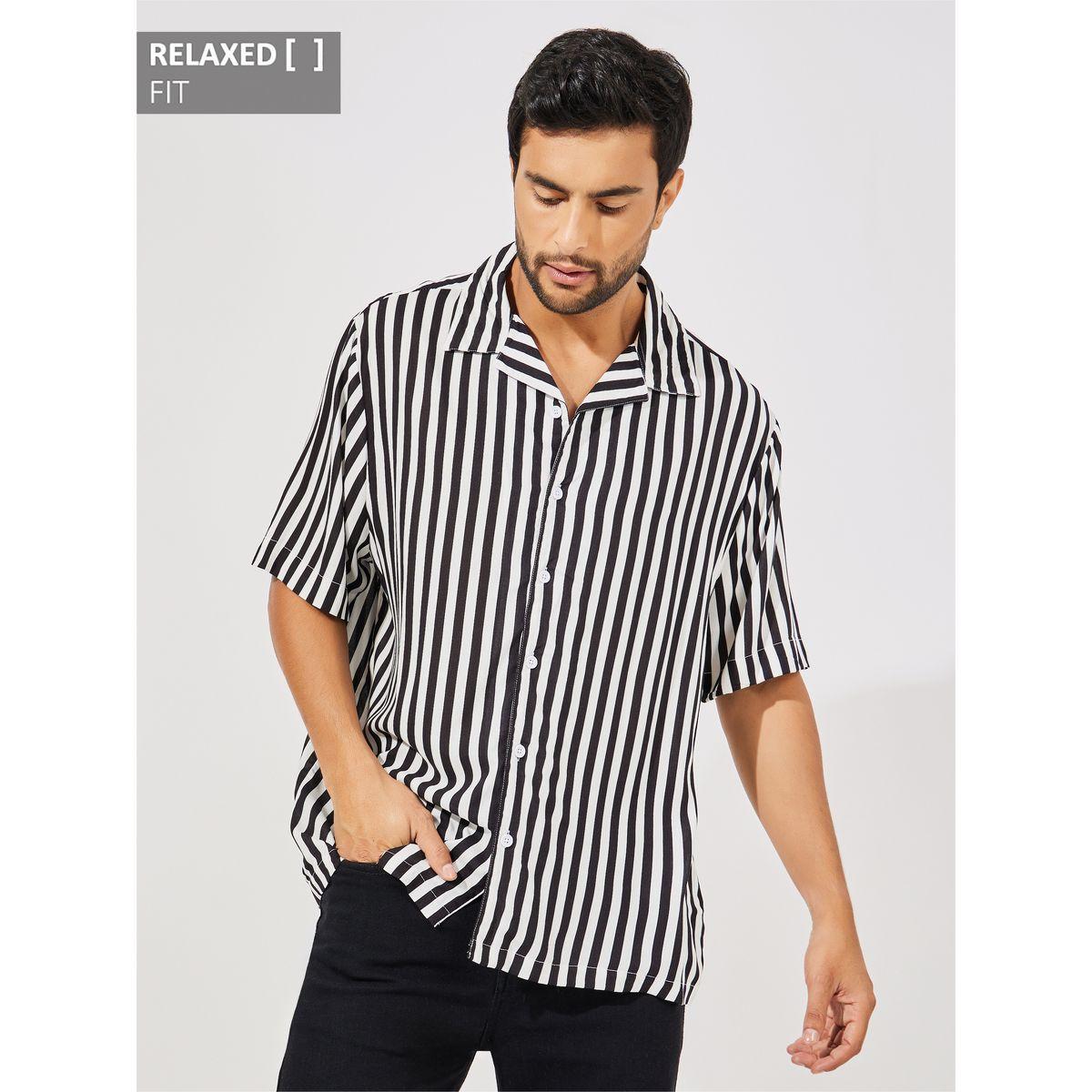 Styli Striped Resort Collar Relaxed Fit Shirt-men-clothing-shirts-image-1