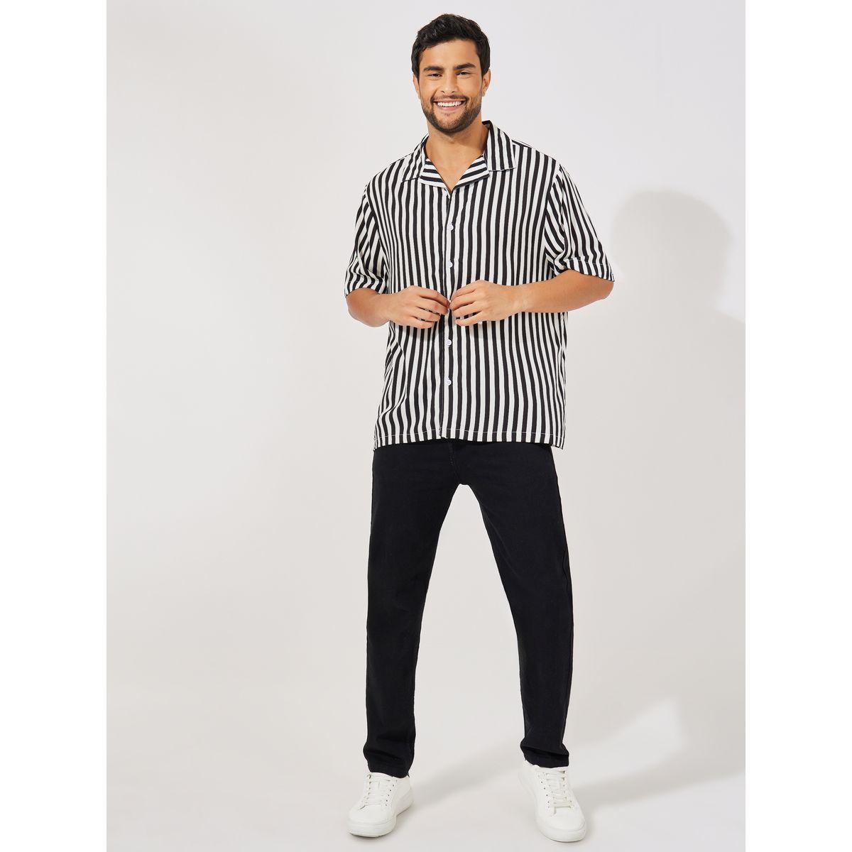 Styli Striped Resort Collar Relaxed Fit Shirt-men-clothing-shirts-image-2