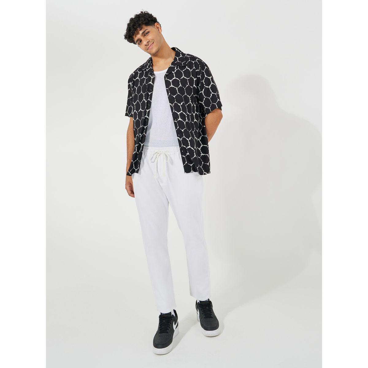 Styli Geometric Printed Resort Collar Relaxed Shirt-men-clothing-shirts-image-2