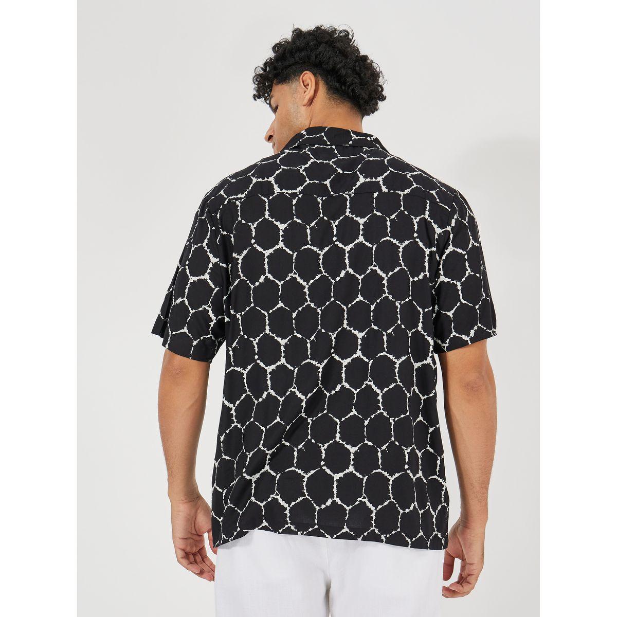 Styli Geometric Printed Resort Collar Relaxed Shirt-men-clothing-shirts-image-5