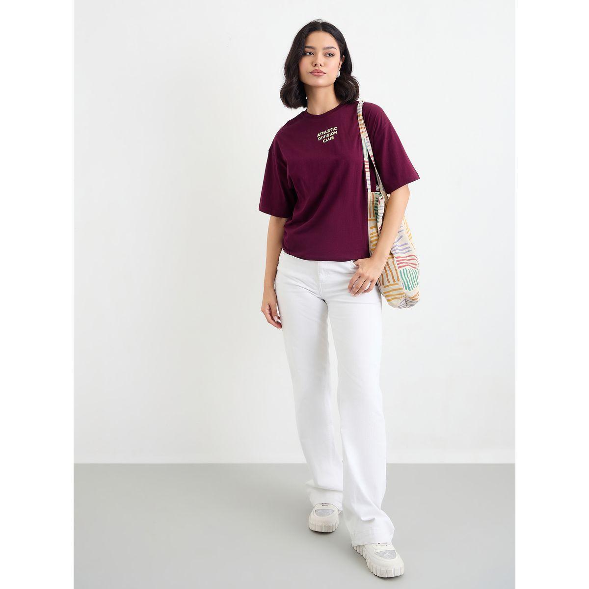 تيشيرت فضفاض بطبعة كتابة-women-clothing-tshirts-image-1