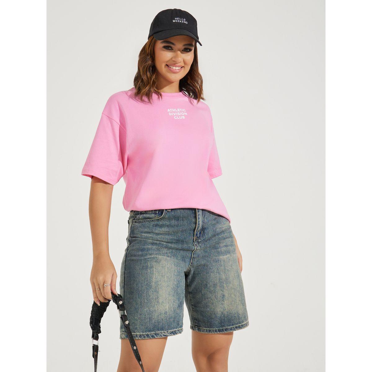 Styli Oversized Athletic Club Slogan T-Shirt with Dropped Shoulder-women-clothing-tshirts-image-3