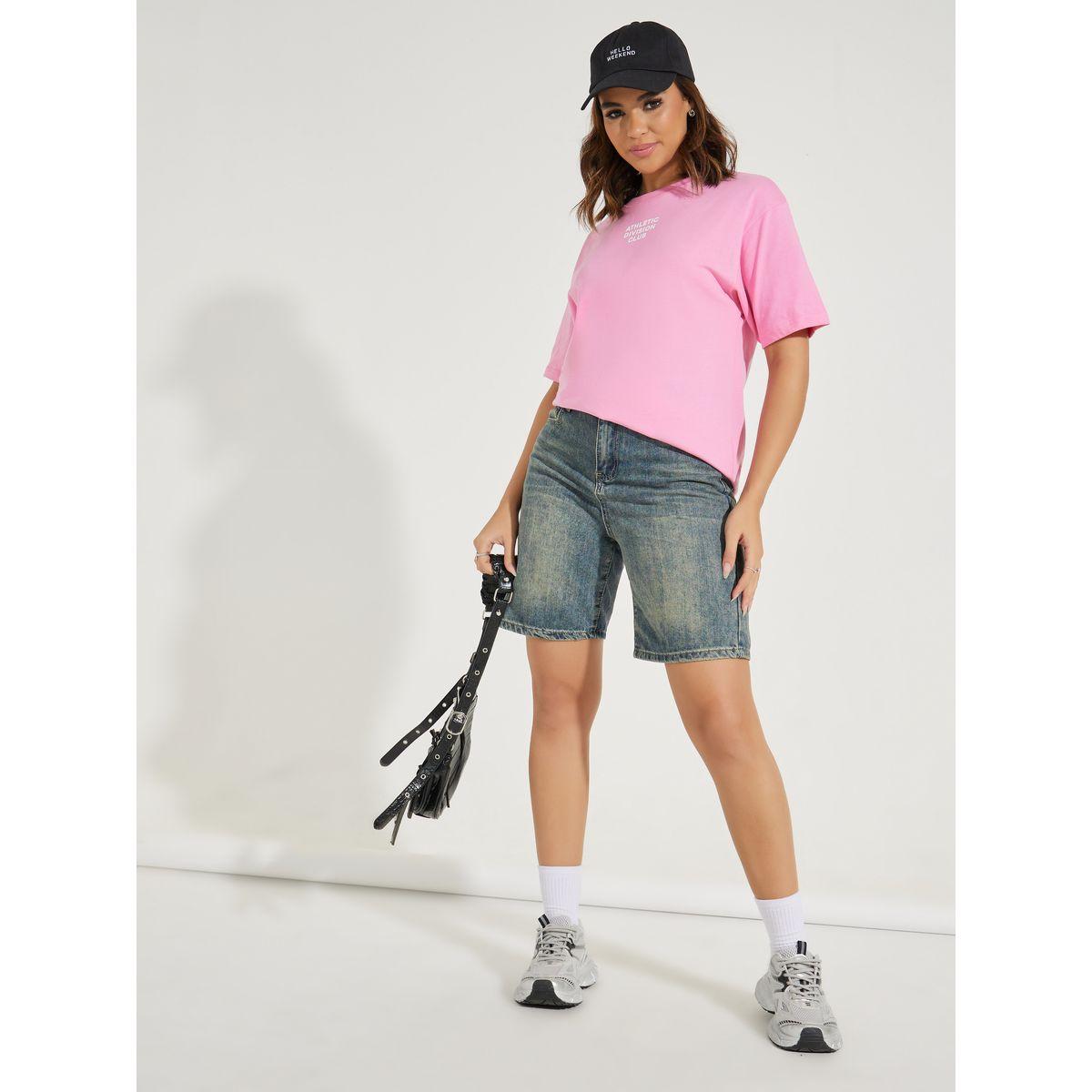 Styli Oversized Athletic Club Slogan T-Shirt with Dropped Shoulder-women-clothing-tshirts-image-4
