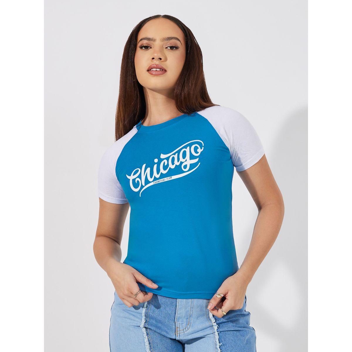 تيشيرت بنمط كتل الالوان وأكمام ريجلان-women-clothing-tshirts-image-1