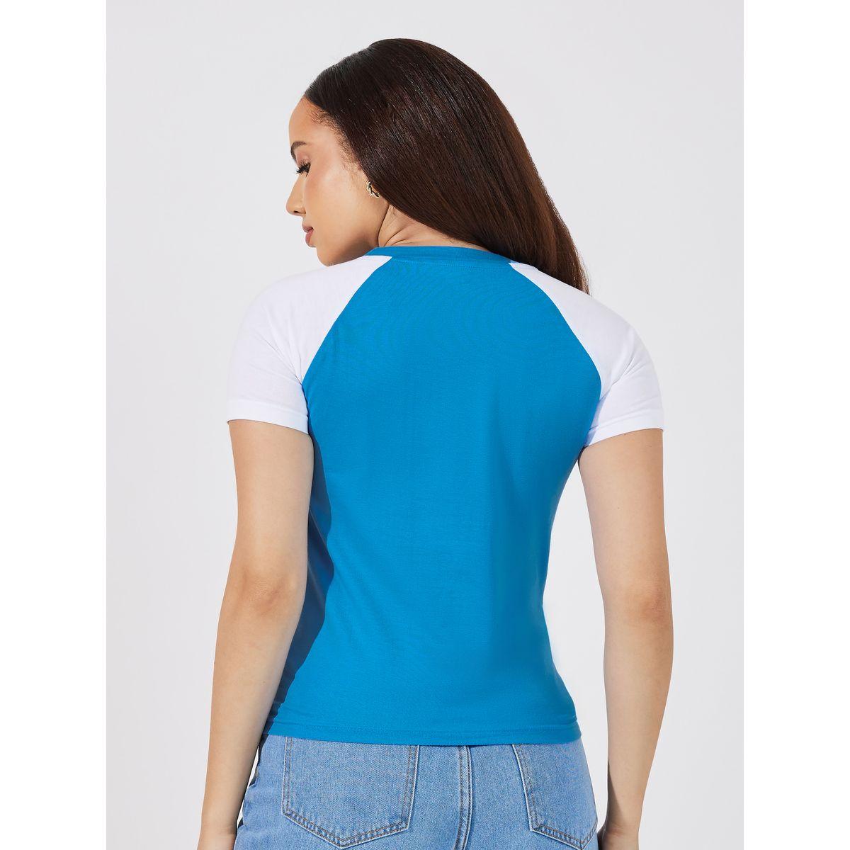 تيشيرت بنمط كتل الالوان وأكمام ريجلان-women-clothing-tshirts-image-4