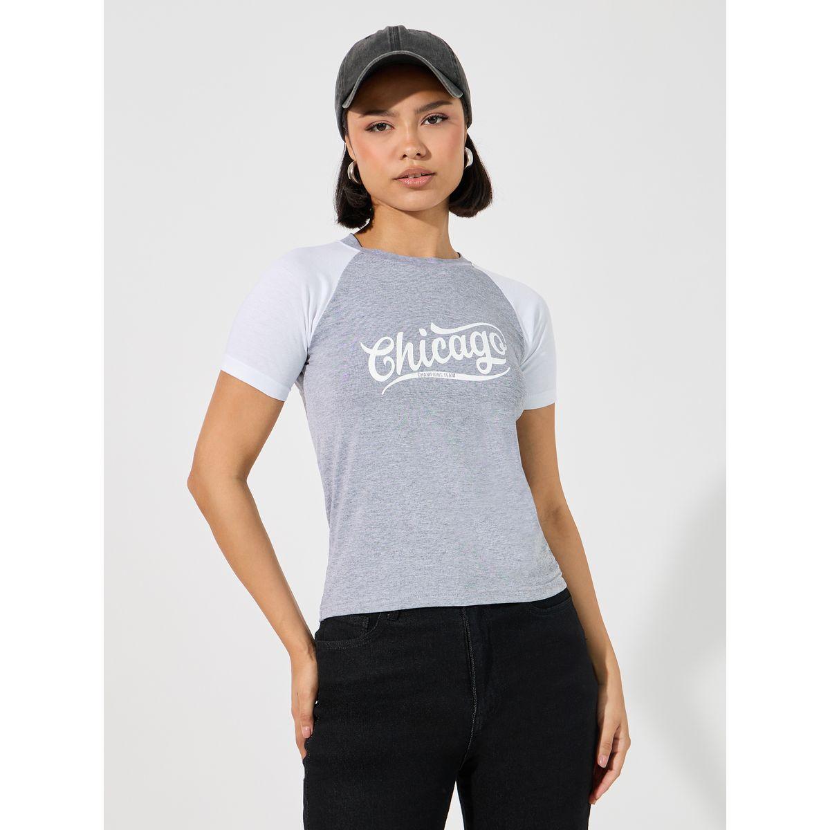 تيشيرت بنمط كتل الالوان وأكمام ريجلان-women-clothing-tshirts-image-1