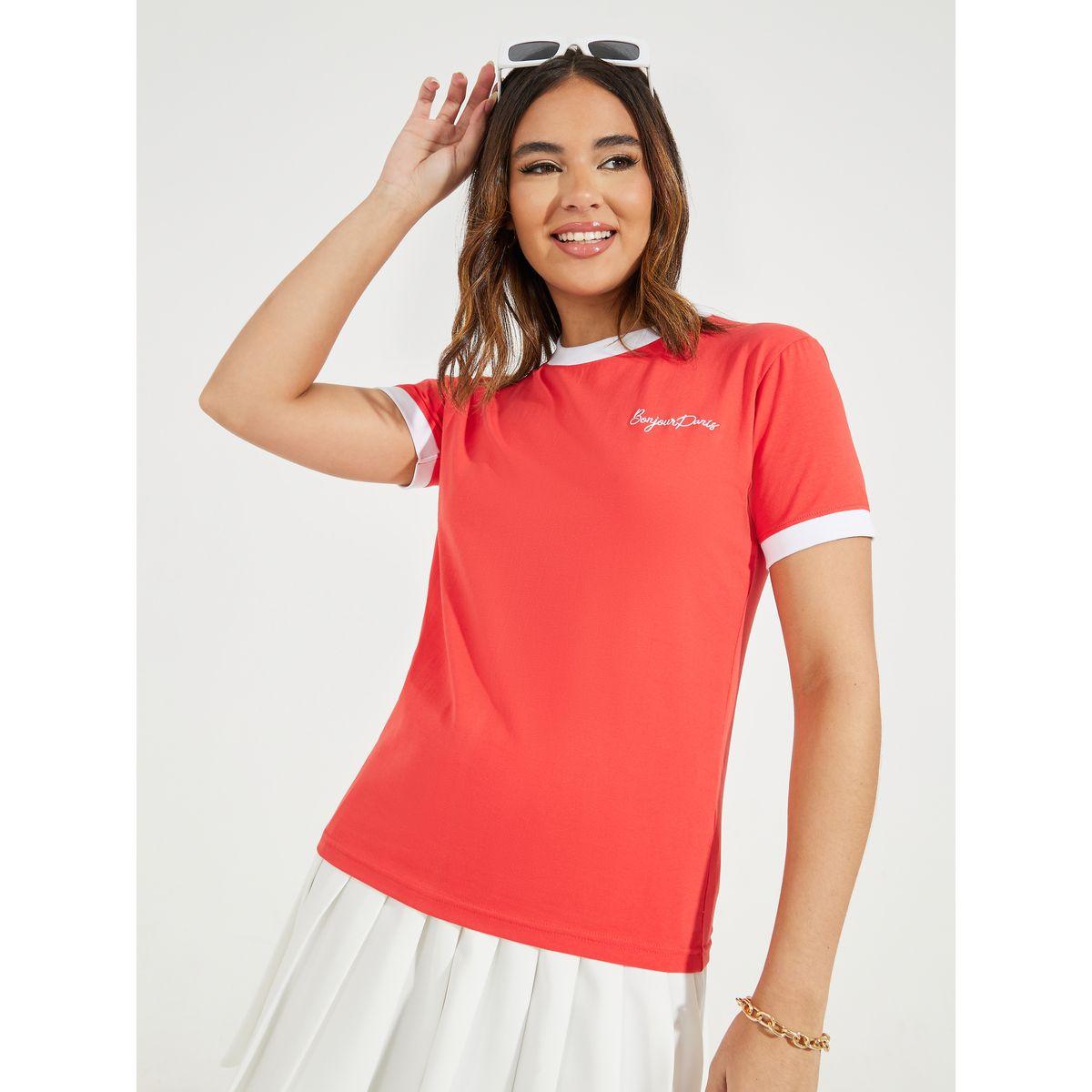 Styli Cotton Stretch Fitted Embroidered Slogan T-Shirt-women-clothing-tshirts-image-3