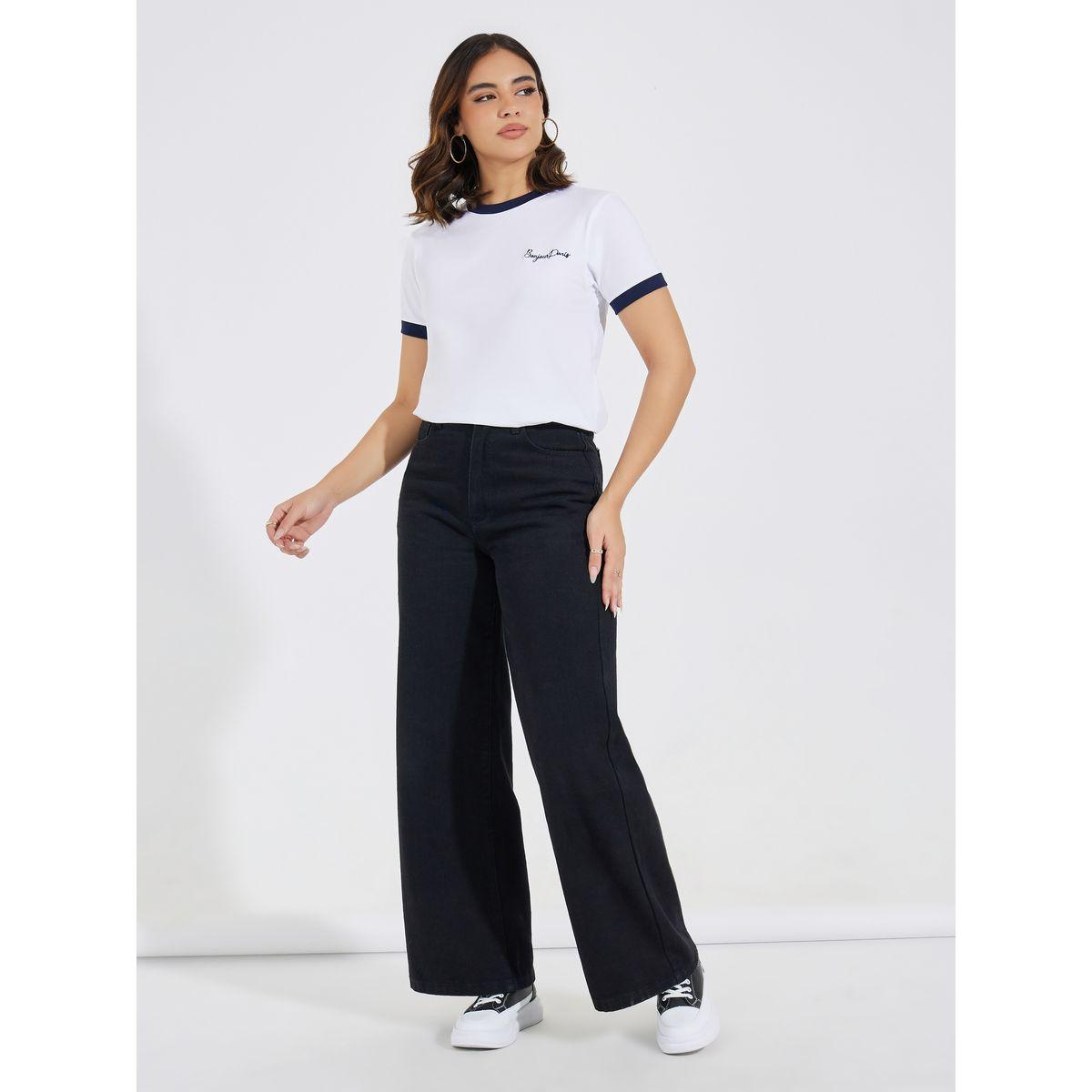 تيشيرت قطن بقصة عادي وتفاصيل مُطرّزة-women-clothing-tshirts-image-2