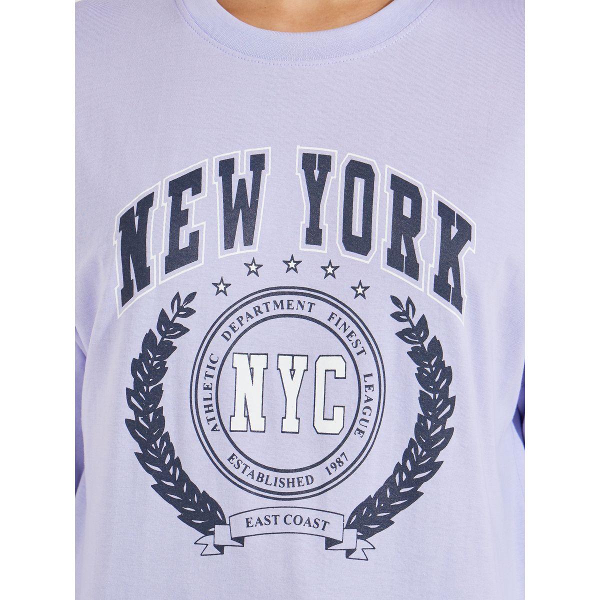 Styli Oversized New York Print T-Shirt with Exaggerated Sleeves-women-clothing-tshirts-image-4