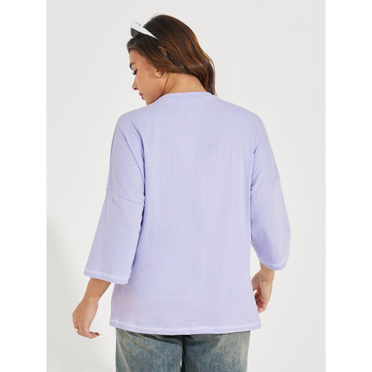 Styli Oversized New York Print T-Shirt with Exaggerated Sleeves-women-clothing-tshirts-image-5