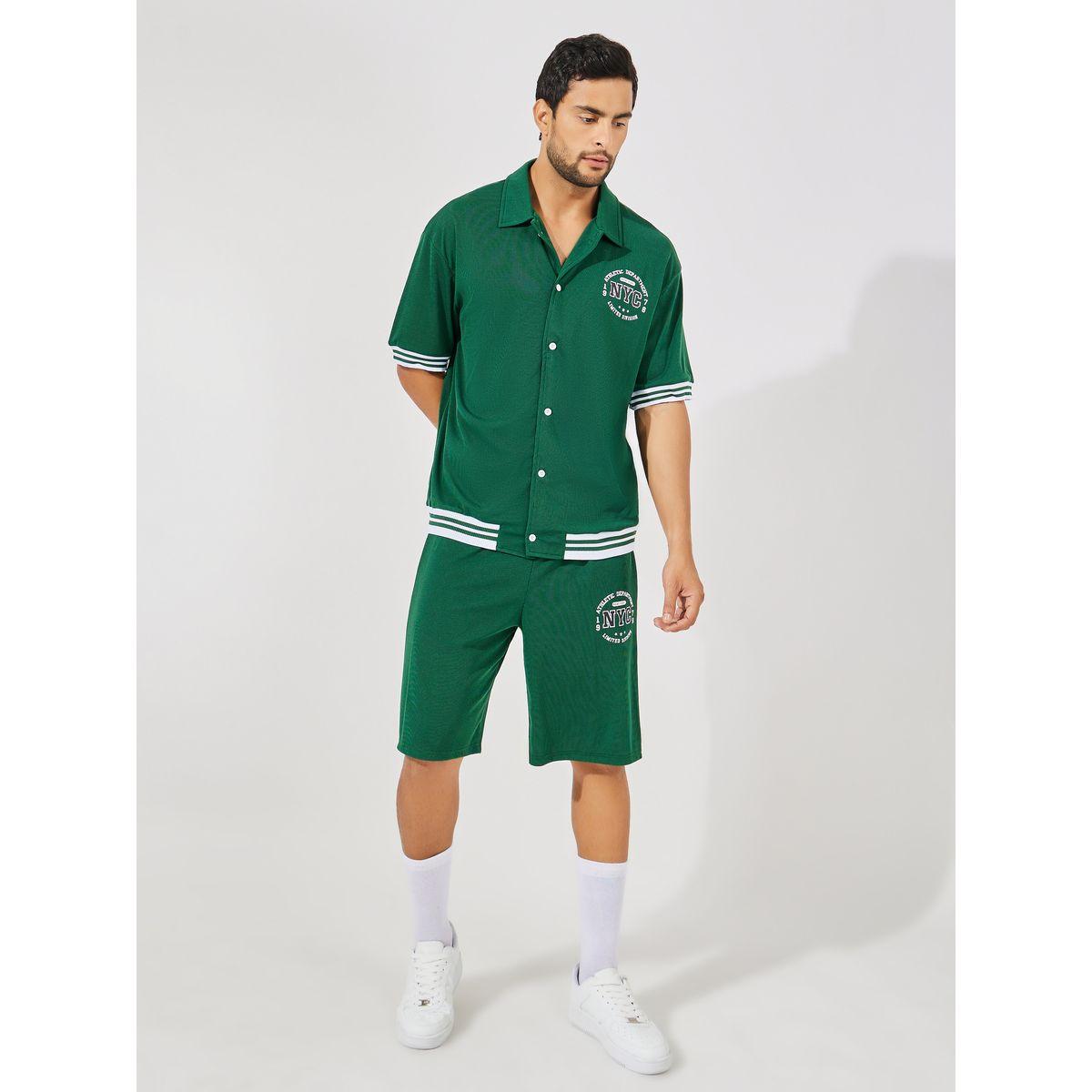 قميص فضفاض محبوك بنمط وافل مع ازرار غلق-men-clothing-shirts-image-2