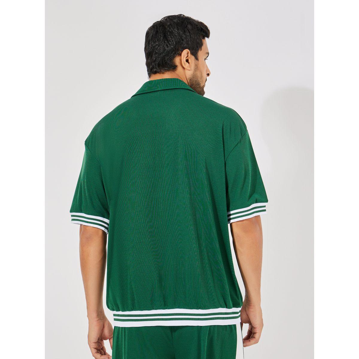 قميص فضفاض محبوك بنمط وافل مع ازرار غلق-men-clothing-shirts-image-4