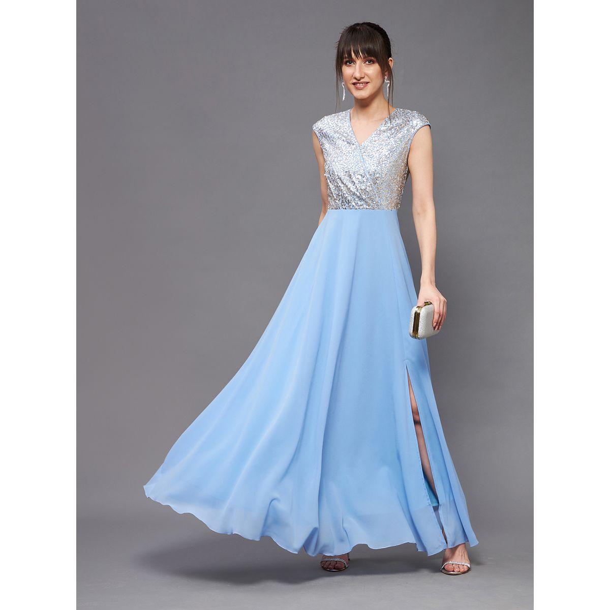 فستان طويل منمق مع شق جانبي ميس تشيس × ستايلي-women-clothing-dresses-image-1