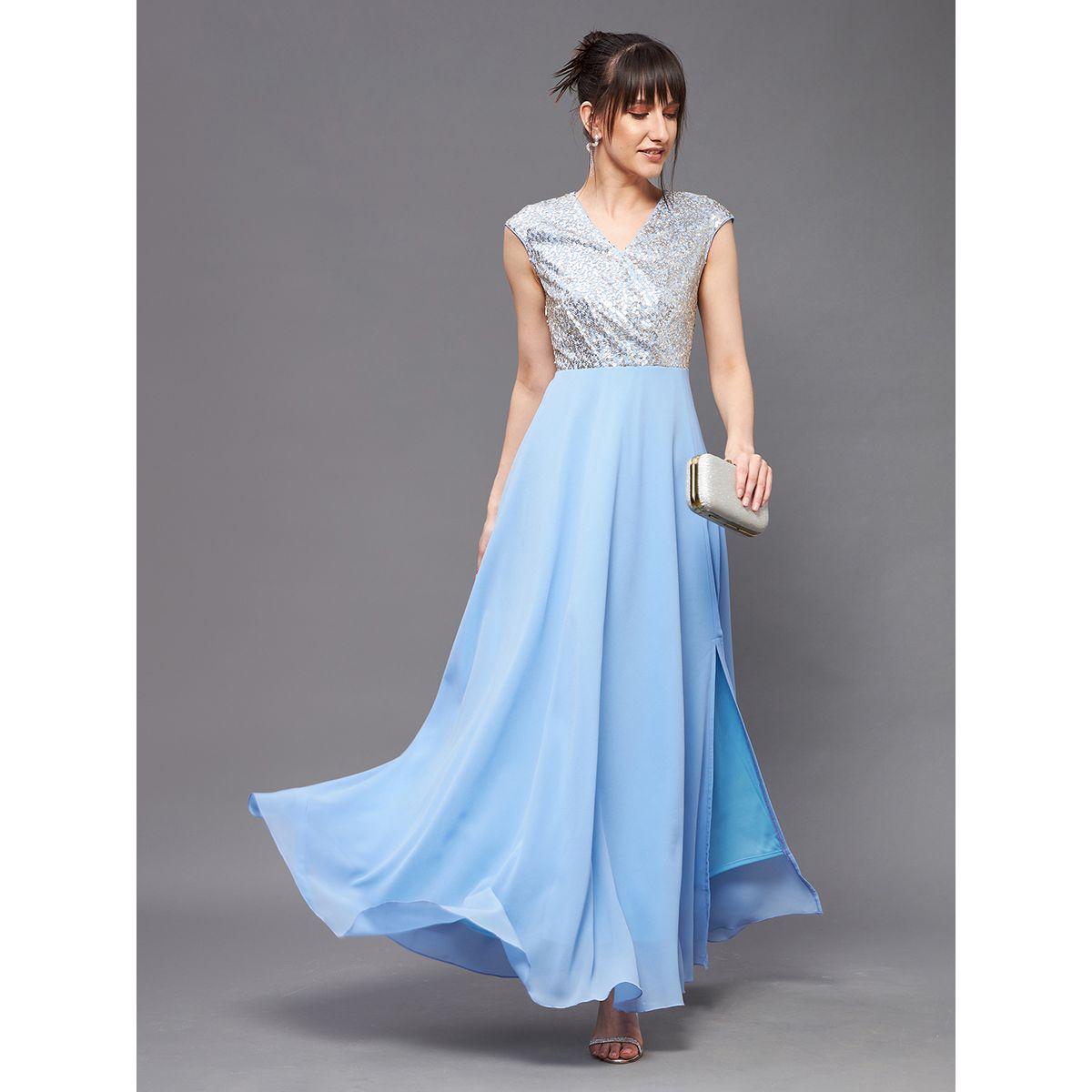 فستان طويل منمق مع شق جانبي ميس تشيس × ستايلي-women-clothing-dresses-image-2
