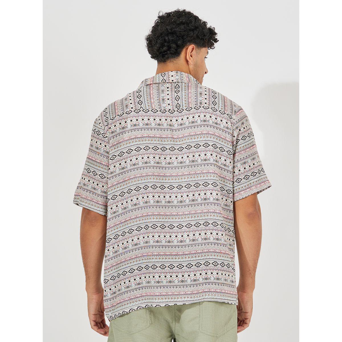 Styli Tribal Print Resort Collar Relaxed Fit Shirt-men-clothing-shirts-image-5