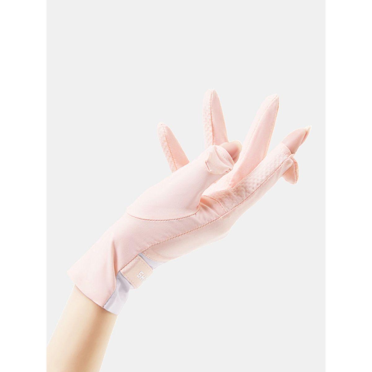 Styli Active Half & Half Color Block Open Finger Detail Adjustable Cycling Gloves-women-winterwear-gloves-image-6
