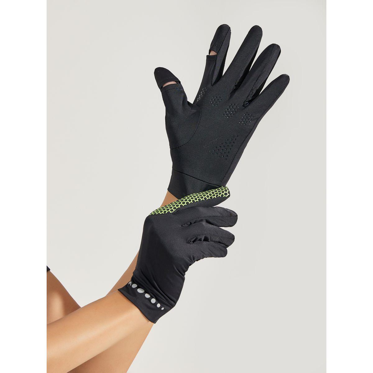 Styli Active Reflective & Open Finger Detail Silicon Grip Cycling Gloves-women-winterwear-gloves-image-1