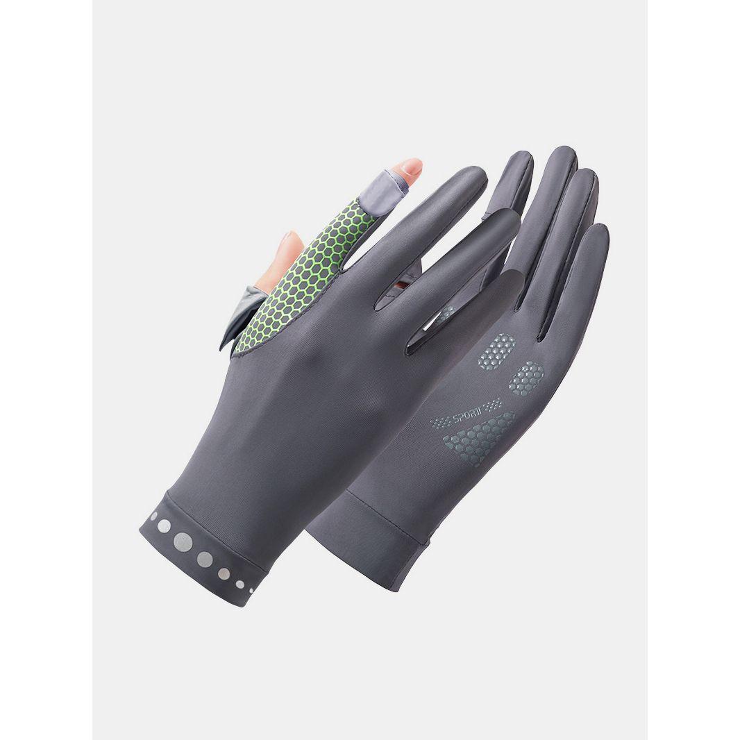 Styli Active Reflective & Open Finger Detail Silicon Grip Cycling Gloves-women-winterwear-gloves-image-1