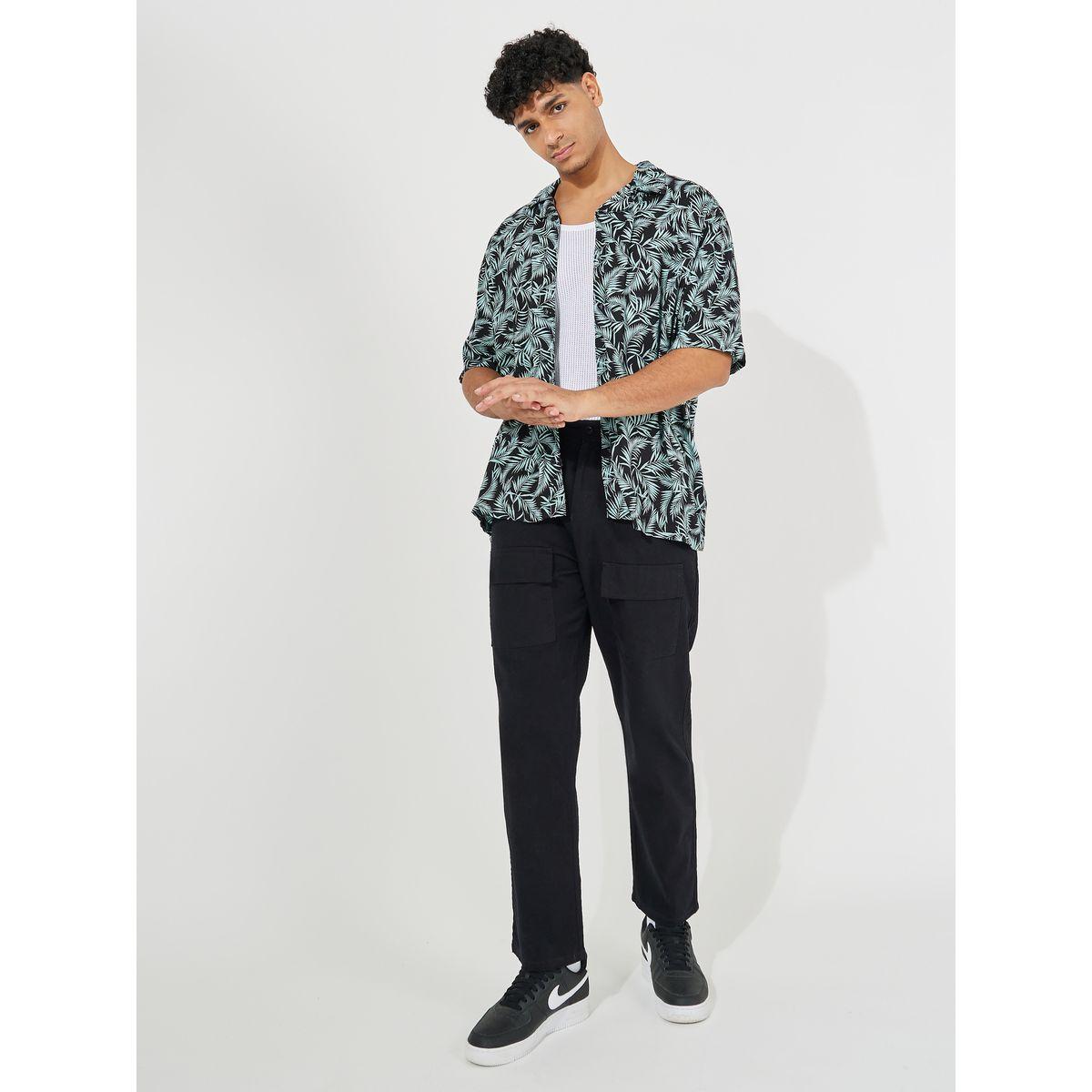 Styli All Over Leaf Print Resort Collar Relaxed Fit Shirt-men-clothing-shirts-image-2