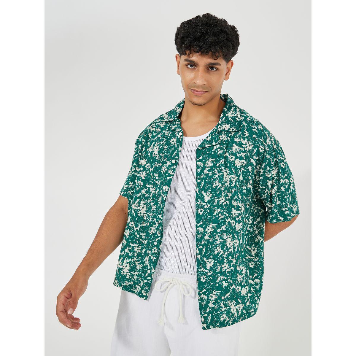 Styli Floral Print Resort Collar Relaxed Fit Shirt-men-clothing-shirts-image-3