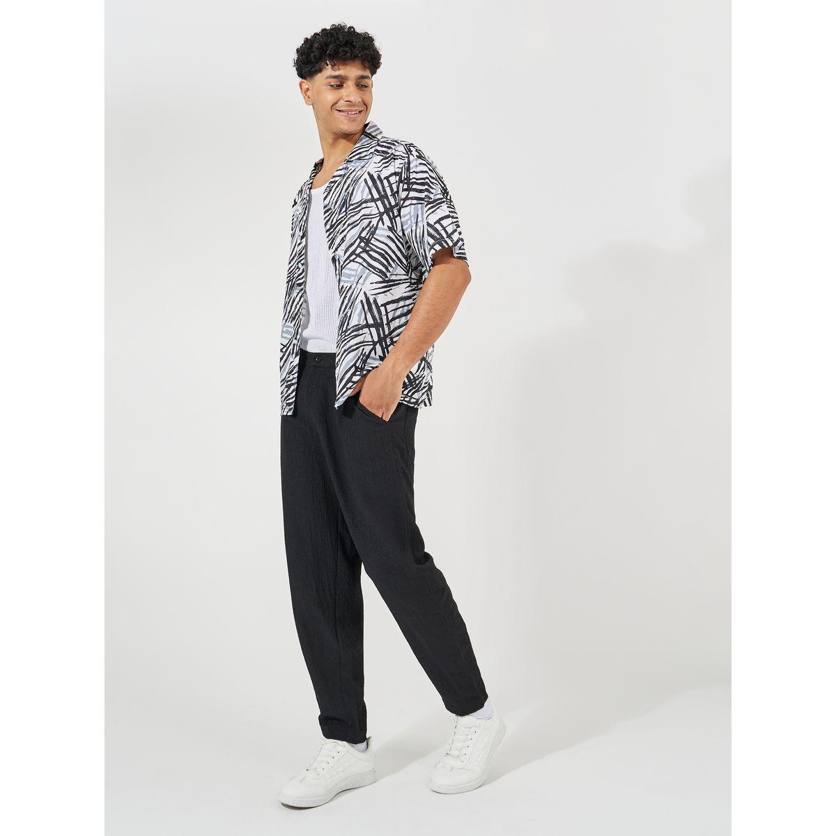 Styli Multicolor Leaf Print Resort Collar Relaxed Fit Shirt-men-clothing-shirts-image-2